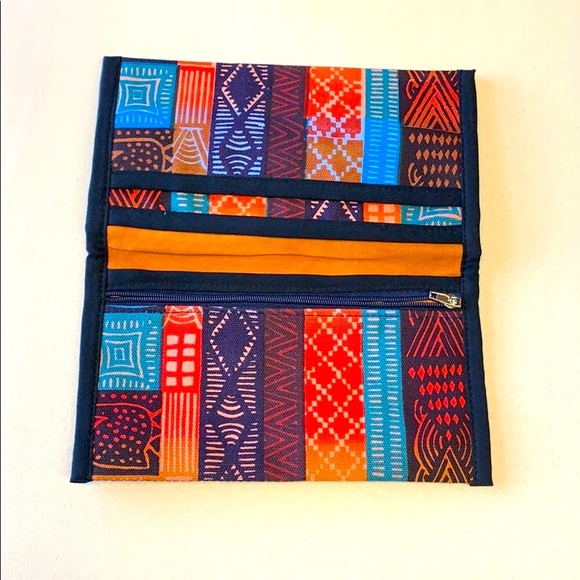 African Canvas Wallet | Tribal Clutch Bag Passport Holder Unisex Money Pouch - Picture 2 of 9